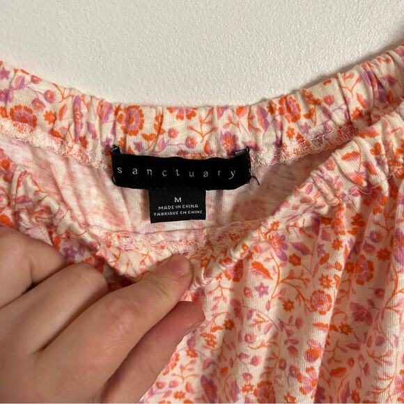 Sanctuary Chloe Floral Top Orange Size M - Picture 9 of 10